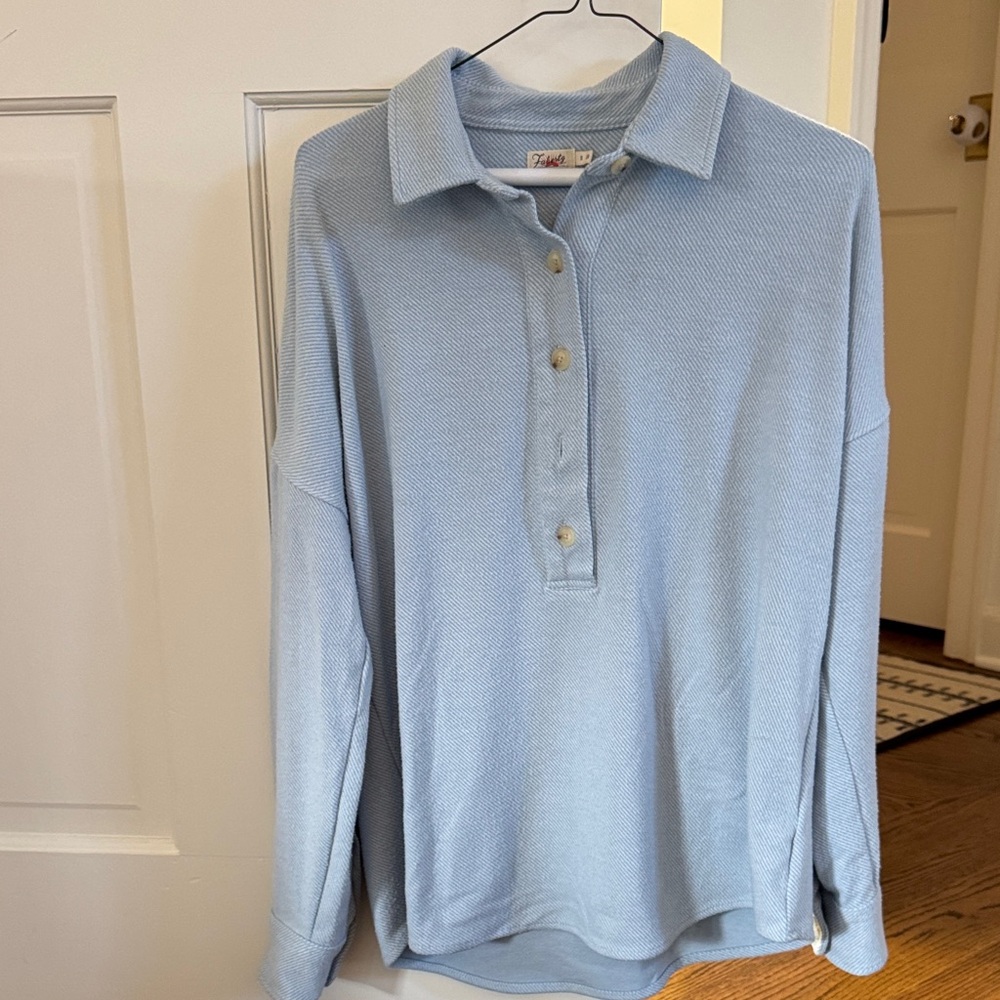 Faherty Ice Blue Sweater Shirt